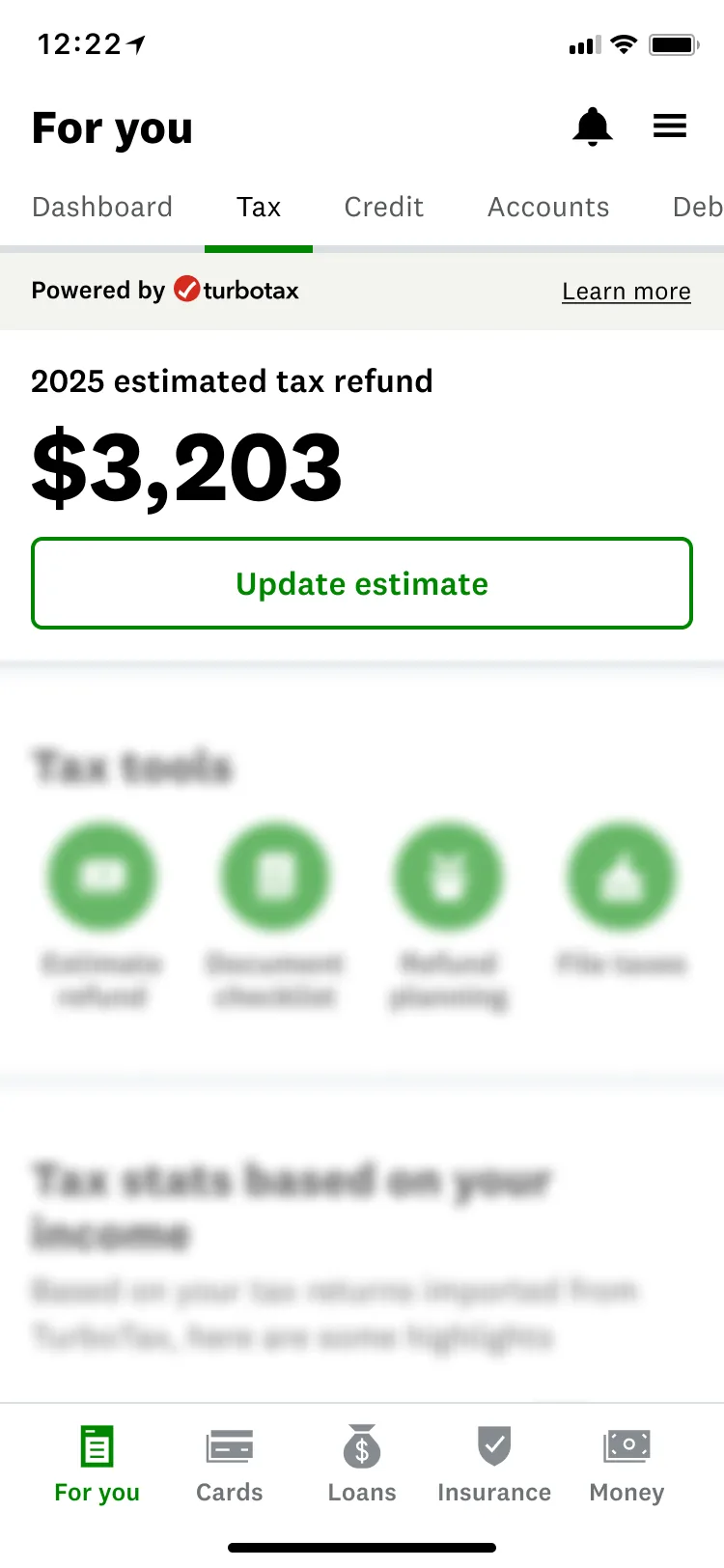 A simple entry point: one refund number and one button