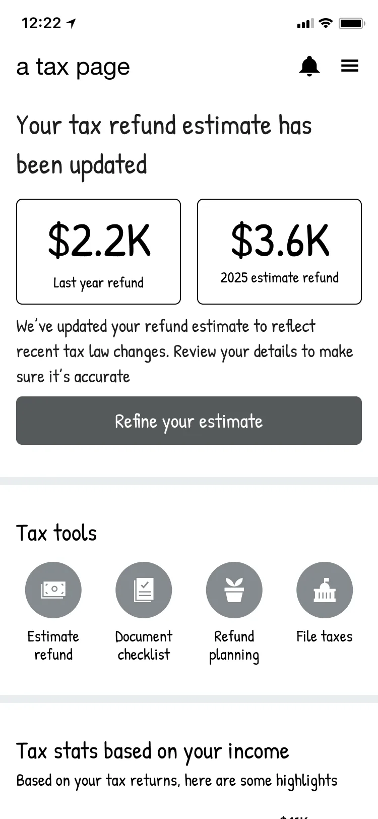 Front door anchoring this year's estimate against last year's refund
