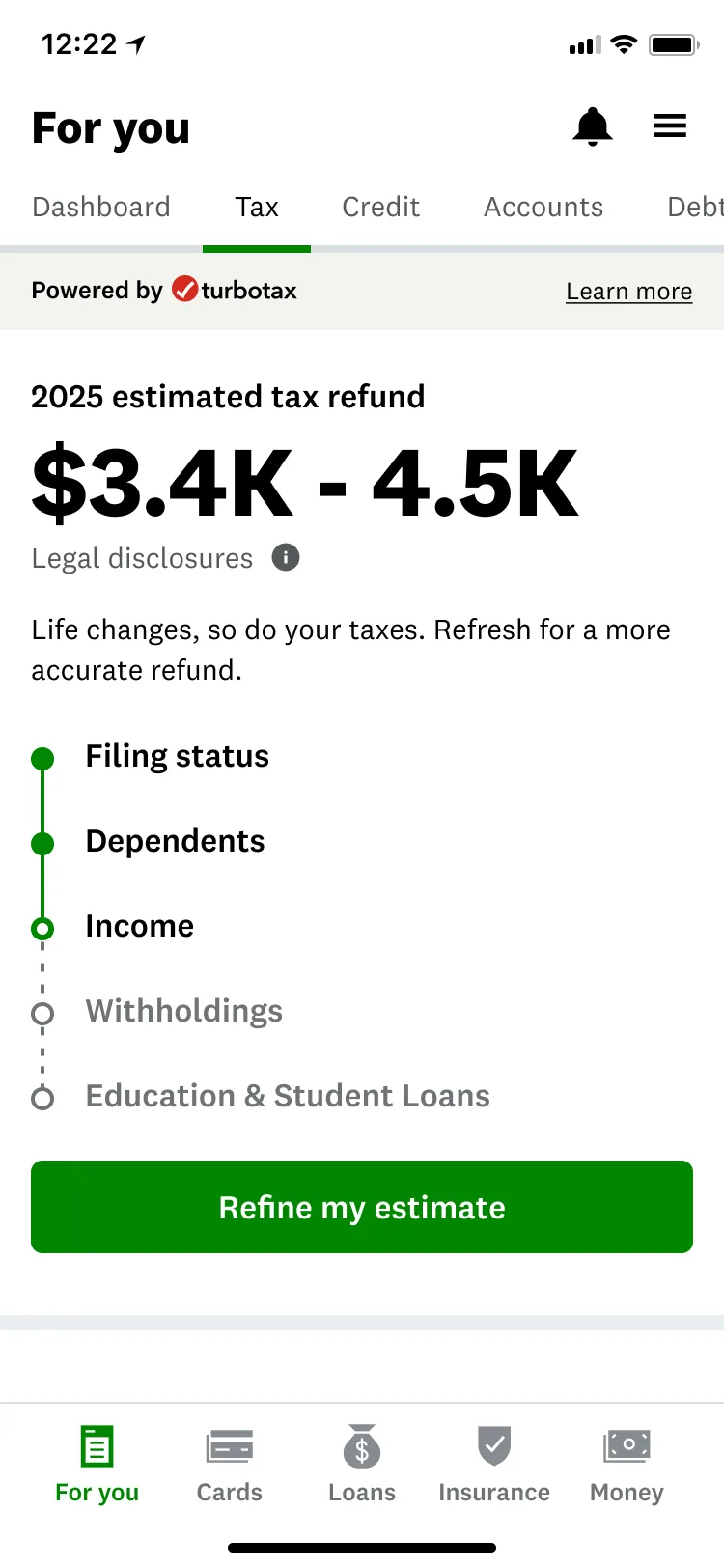 Student segment with an added education and student loan step